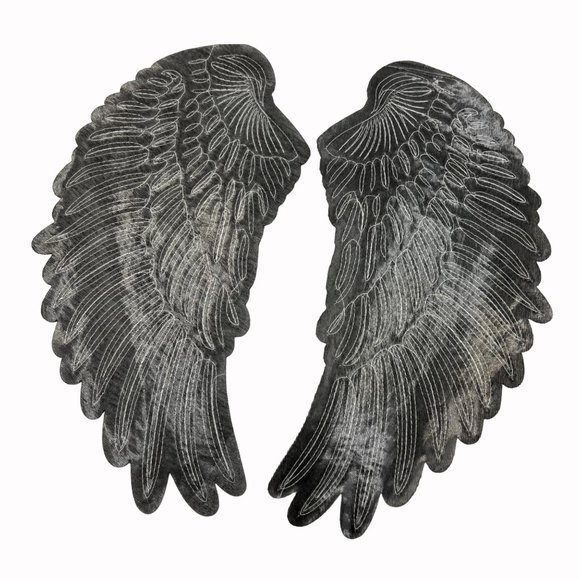 Iron On Large Angel Sequin Applique Motif for Leather Jean Jackets Vests - Picture 2 of 4